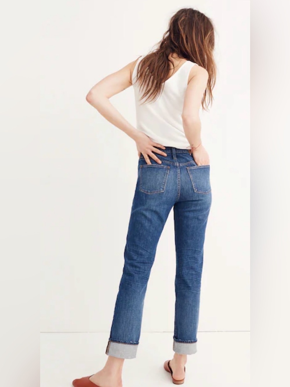 🏷️ Madewell The High-Rise Slim Boy-Jean Medium Wash Denim Size 23 - Picture 2 of 16